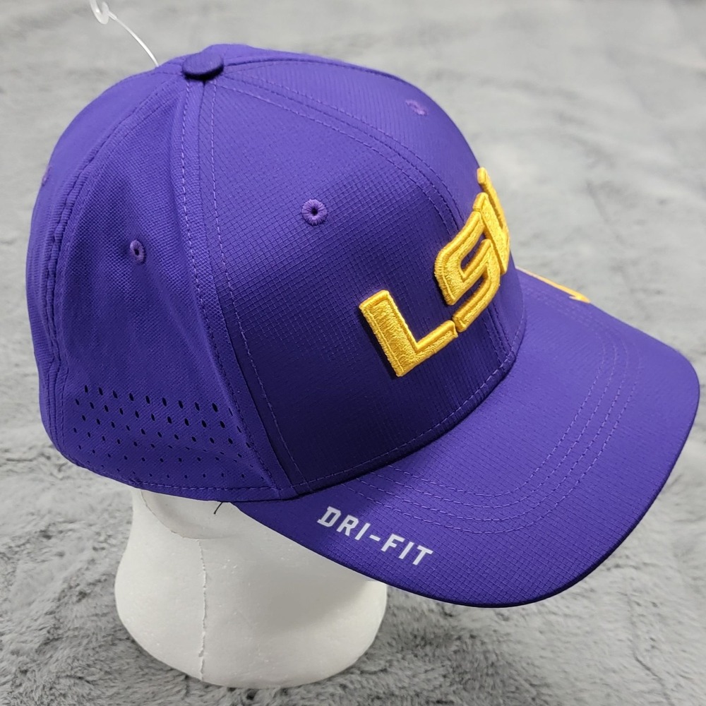 LSU Tigers Nike Hat Cap Mens One Size Purple NCAA Football Classic99 Dri-Fit